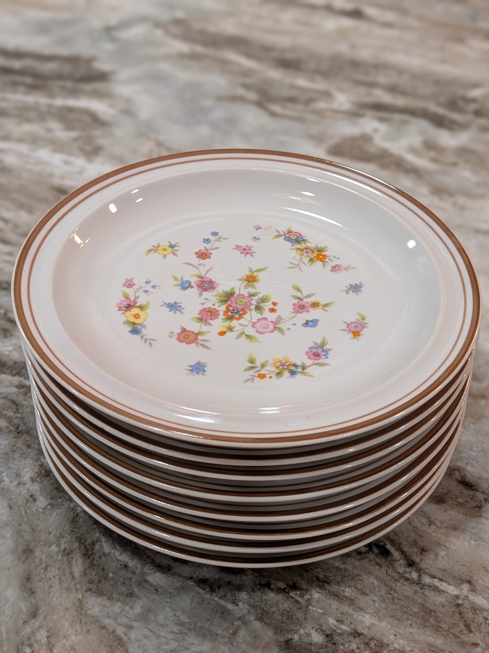 Colonial Stoneware Violet Plates